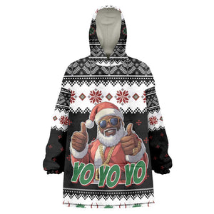 South Africa Christmas Wearable Blanket Hoodie Hip Hop Santa Claus