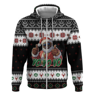 South Africa Christmas Zip Hoodie Hip Hop Santa Claus