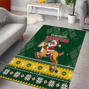 South Africa Christmas Area Rug Funny Santa Riding Springbok LT05