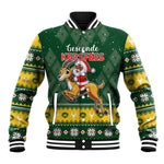 South Africa Christmas Baseball Jacket Funny Santa Riding Springbok LT05