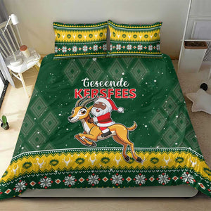 South Africa Christmas Bedding Set Funny Santa Riding Springbok