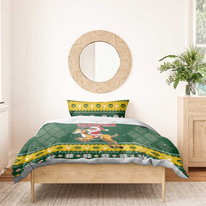 South Africa Christmas Bedding Set Funny Santa Riding Springbok