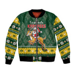 South Africa Christmas Bomber Jacket Funny Santa Riding Springbok