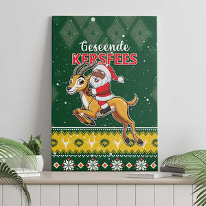 South Africa Christmas Canvas Wall Art Funny Santa Riding Springbok