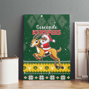 South Africa Christmas Canvas Wall Art Funny Santa Riding Springbok