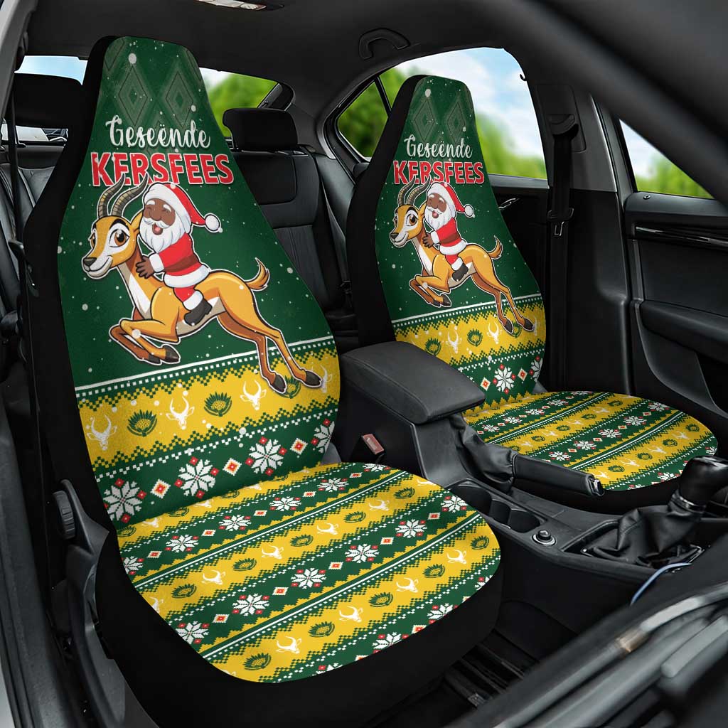 South Africa Christmas Car Seat Cover Funny Santa Riding Springbok