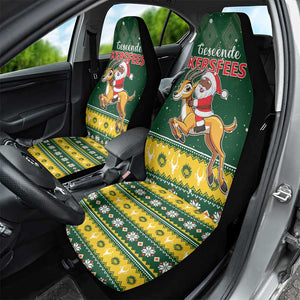 South Africa Christmas Car Seat Cover Funny Santa Riding Springbok