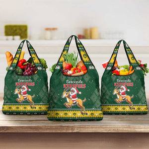South Africa Christmas Grocery Bag Funny Santa Riding Springbok