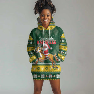 South Africa Christmas Hoodie Dress Funny Santa Riding Springbok LT05