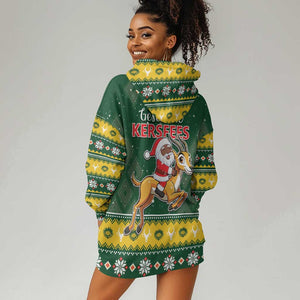 South Africa Christmas Hoodie Dress Funny Santa Riding Springbok LT05