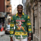 South Africa Christmas Long Sleeve Button Shirt Funny Santa Riding Springbok LT05