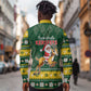 South Africa Christmas Long Sleeve Button Shirt Funny Santa Riding Springbok LT05