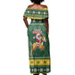 South Africa Christmas Off Shoulder Maxi Dress Funny Santa Riding Springbok LT05