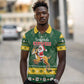 South Africa Christmas Polo Shirt Funny Santa Riding Springbok LT05