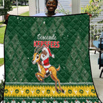 South Africa Christmas Quilt Funny Santa Riding Springbok