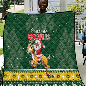 South Africa Christmas Quilt Funny Santa Riding Springbok