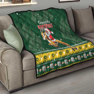 South Africa Christmas Quilt Funny Santa Riding Springbok