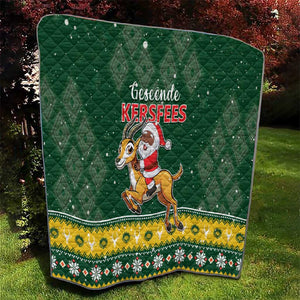 South Africa Christmas Quilt Funny Santa Riding Springbok