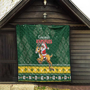 South Africa Christmas Quilt Funny Santa Riding Springbok