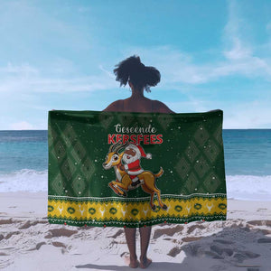 South Africa Christmas Sarong Funny Santa Riding Springbok