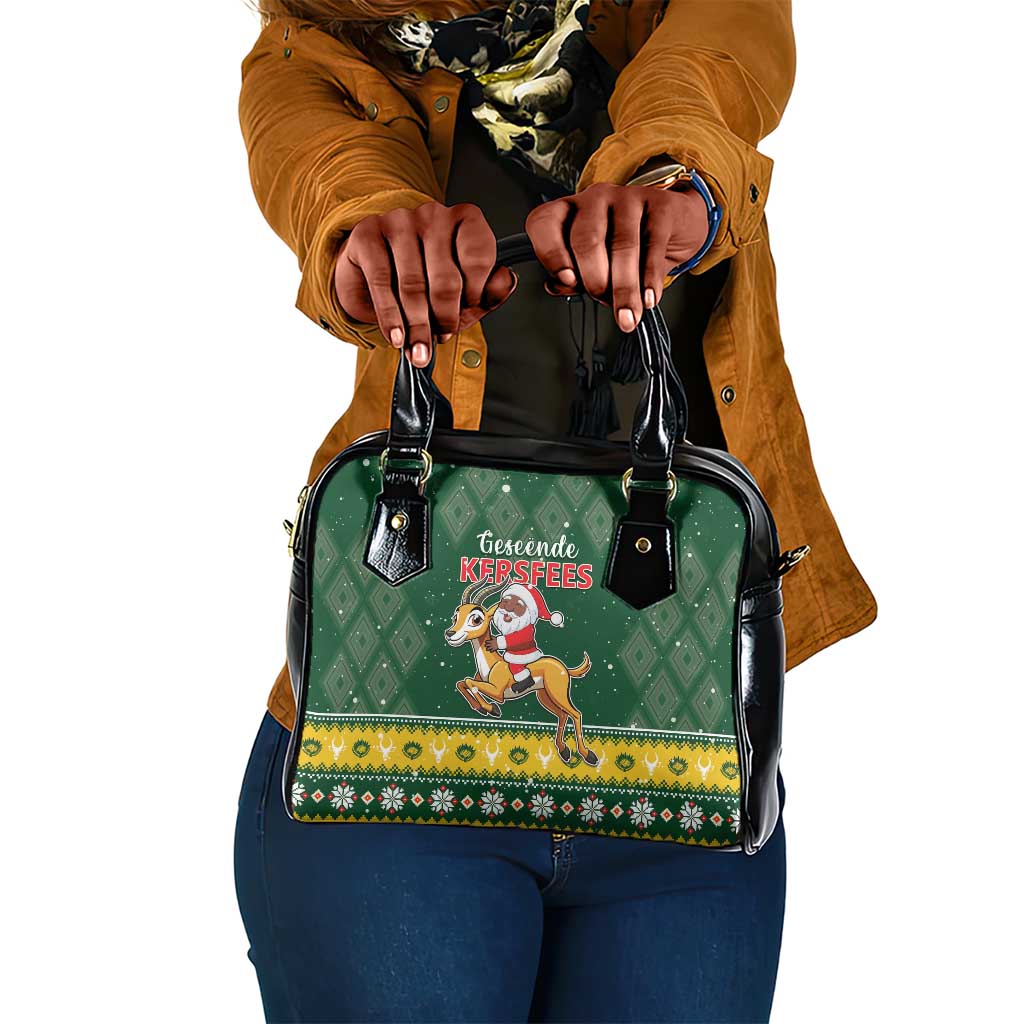 South Africa Christmas Shoulder Handbag Funny Santa Riding Springbok