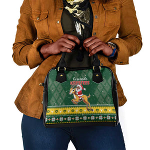 South Africa Christmas Shoulder Handbag Funny Santa Riding Springbok