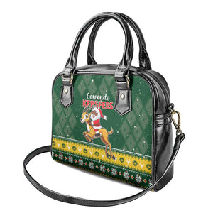 South Africa Christmas Shoulder Handbag Funny Santa Riding Springbok