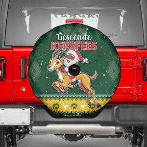 South Africa Christmas Spare Tire Cover Funny Santa Riding Springbok