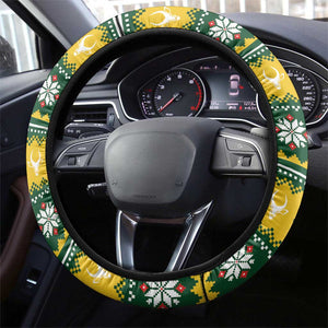 South Africa Christmas Steering Wheel Cover Funny Santa Riding Springbok