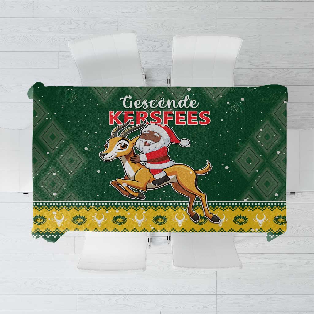 South Africa Christmas Tablecloth Funny Santa Riding Springbok