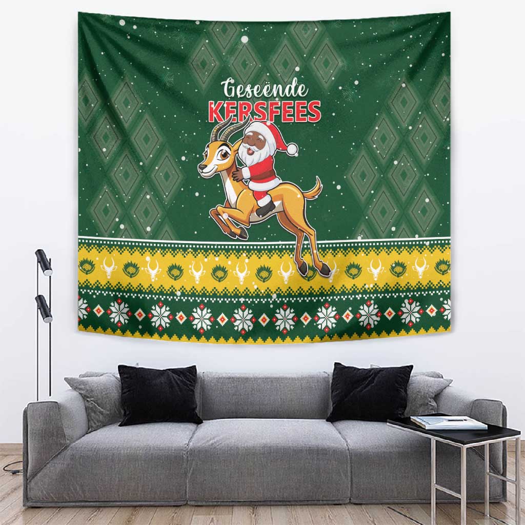 South Africa Christmas Tapestry Funny Santa Riding Springbok