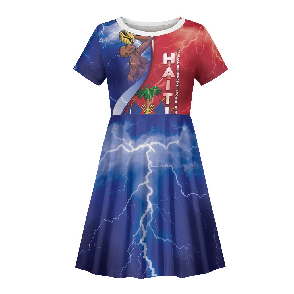 Haiti Independence Day Kid Short Sleeve Dress The First Black Independent Nation LT05