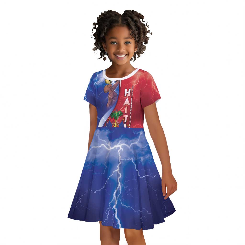 Haiti Independence Day Kid Short Sleeve Dress The First Black Independent Nation LT05