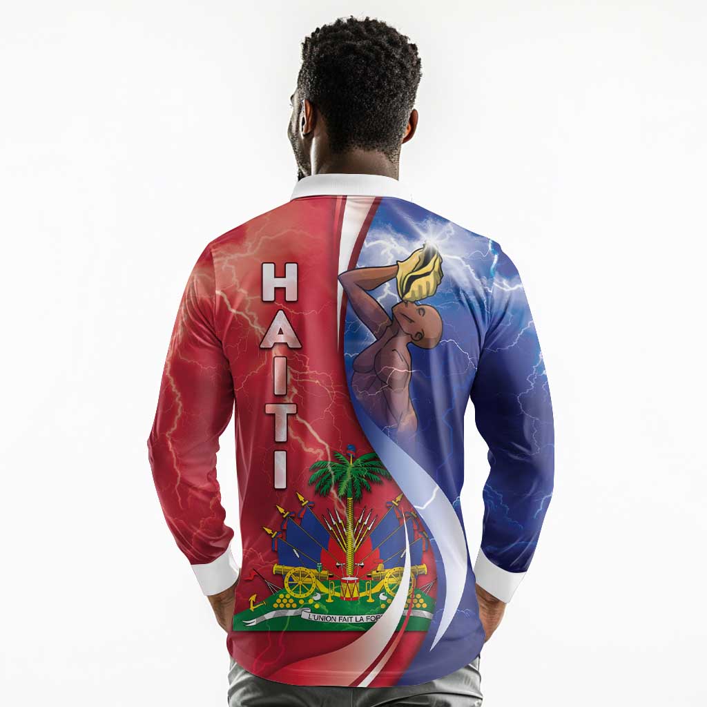 Haiti Independence Day Long Sleeve Polo Shirt The First Black Independent Nation - African Pride