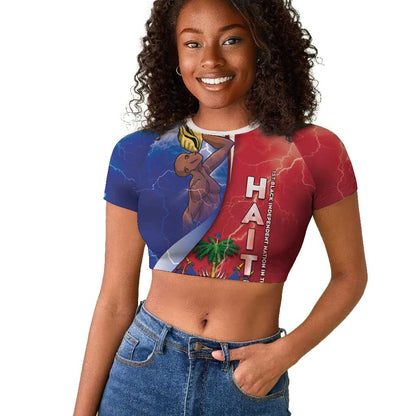 Haiti Independence Day Raglan Cropped T shirt The First Black Independent Nation LT05