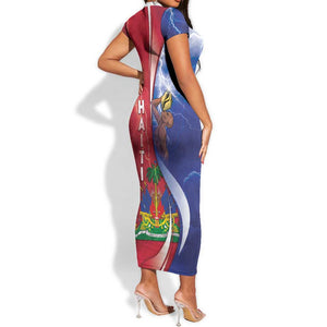 Haiti Independence Day Short Sleeve Bodycon Dress The First Black Independent Nation LT05
