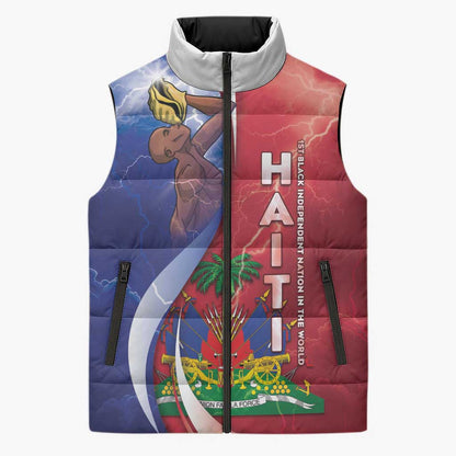Haiti Independence Day Sleeveless Puffer Jacket The First Black Independent Nation