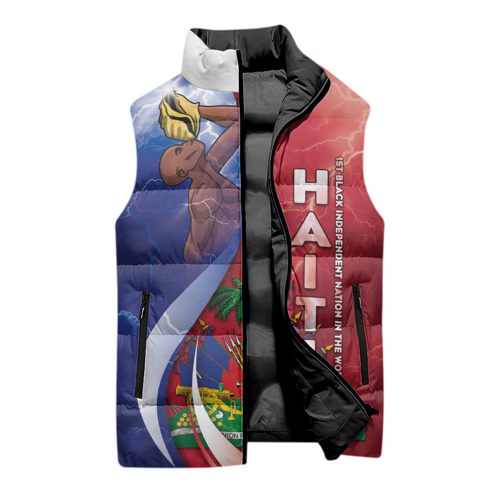 Haiti Independence Day Sleeveless Puffer Jacket The First Black Independent Nation