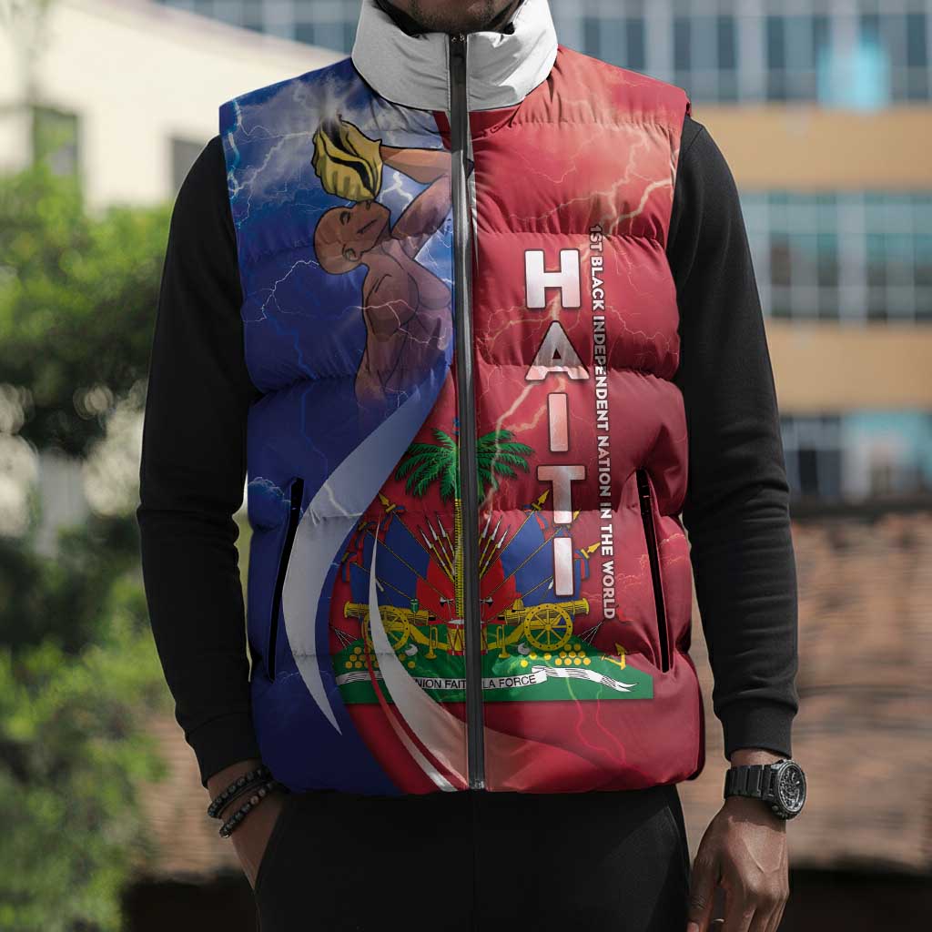 Haiti Independence Day Sleeveless Puffer Jacket The First Black Independent Nation