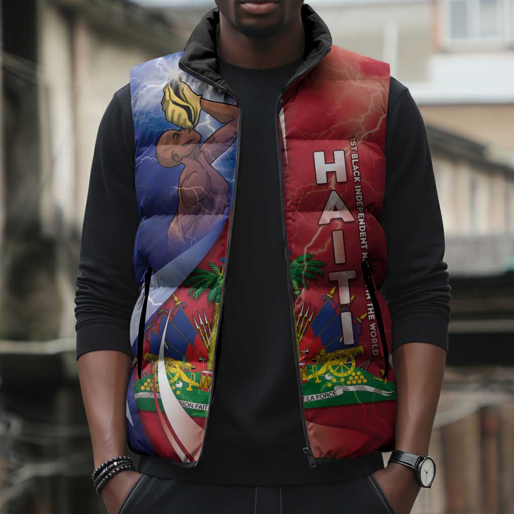 Haiti Independence Day Sleeveless Puffer Jacket The First Black Independent Nation