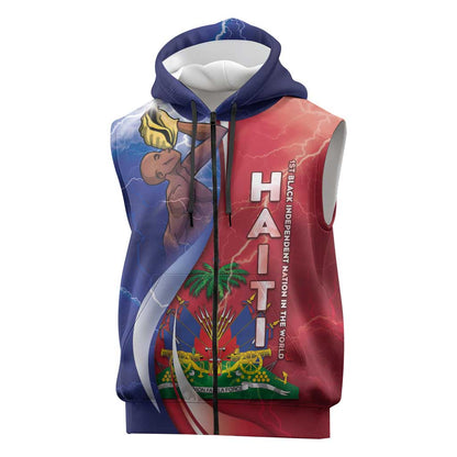 Haiti Independence Day Sleeveless Zip Hoodie The First Black Independent Nation - African Pride