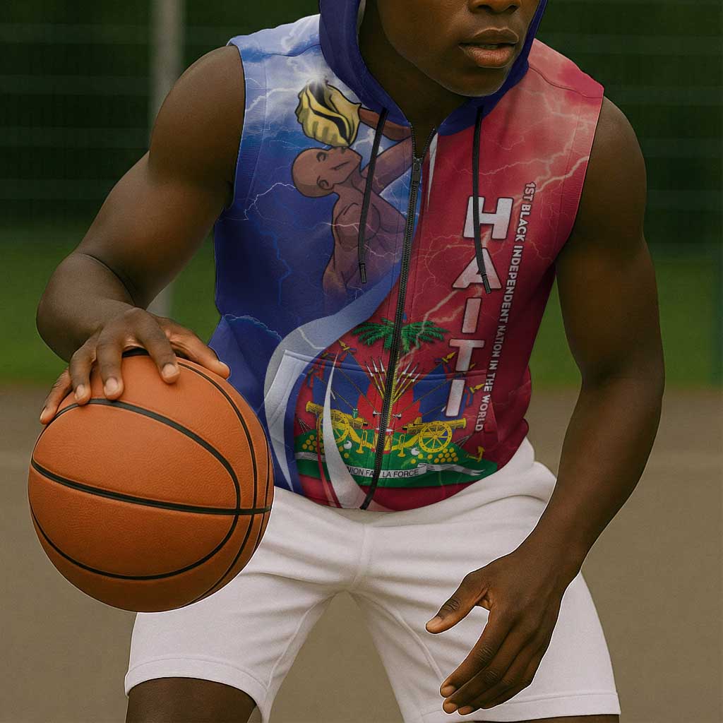 Haiti Independence Day Sleeveless Zip Hoodie The First Black Independent Nation - African Pride