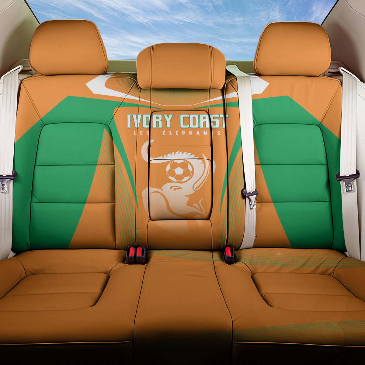 Ivory Coast Football 2026 Back Car Seat Cover Go Les Elephants
