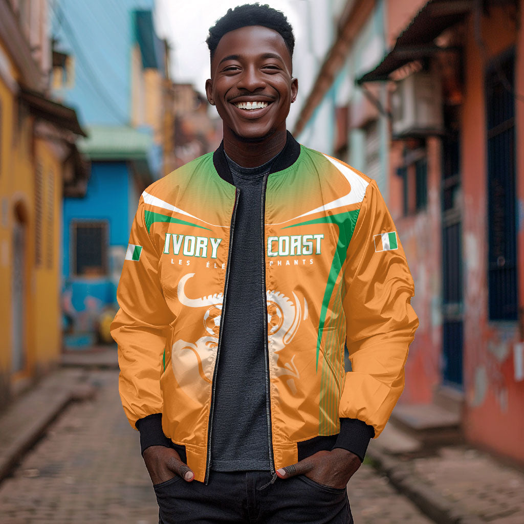 Custom Ivory Coast Football 2026 Bomber Jacket Go Les Elephants
