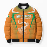 Custom Ivory Coast Football 2026 Bomber Puffer Jacket Go Les Elephants