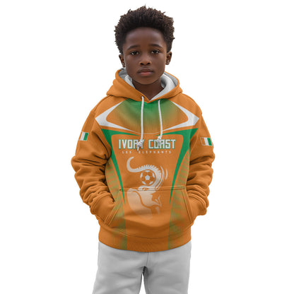 Custom Ivory Coast Football 2026 Kid Hoodie Go Les Elephants