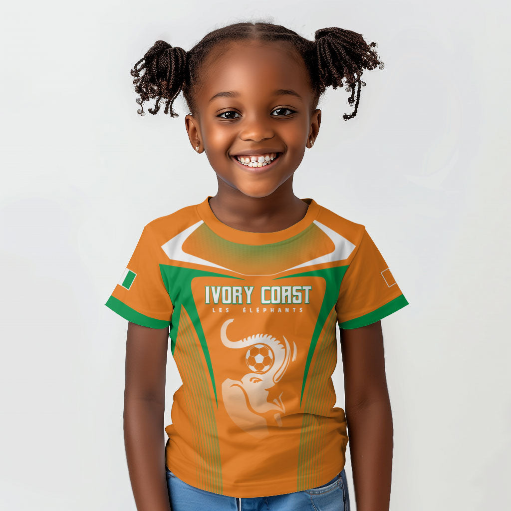 Custom Ivory Coast Football 2026 Kid T shirt Go Les Elephants
