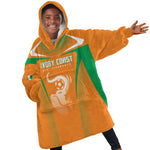 Custom Ivory Coast Football 2026 Kid Wearable Blanket Hoodie Go Les Elephants