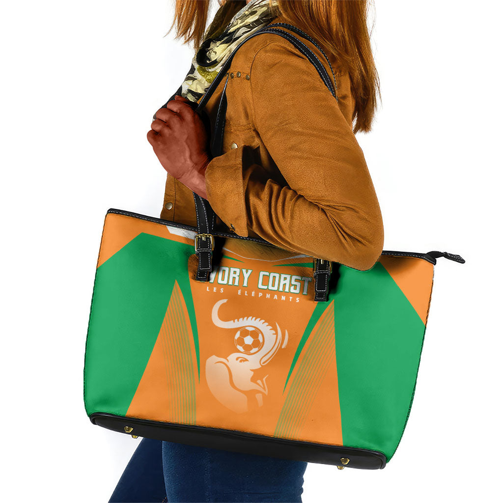 Ivory Coast Football 2026 Leather Tote Bag Go Les Elephants