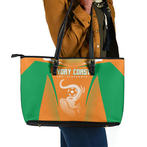 Ivory Coast Football 2026 Leather Tote Bag Go Les Elephants